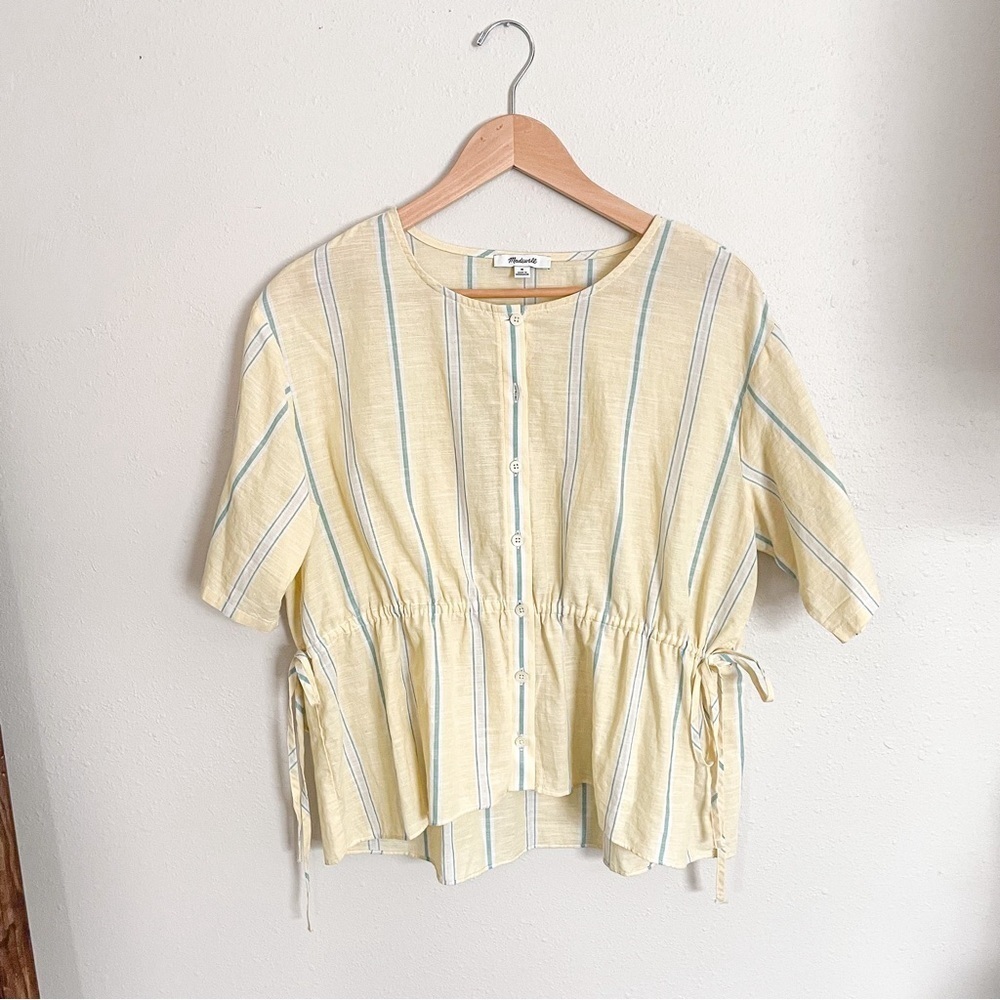Madewell Yellow Striped Button-Down Top